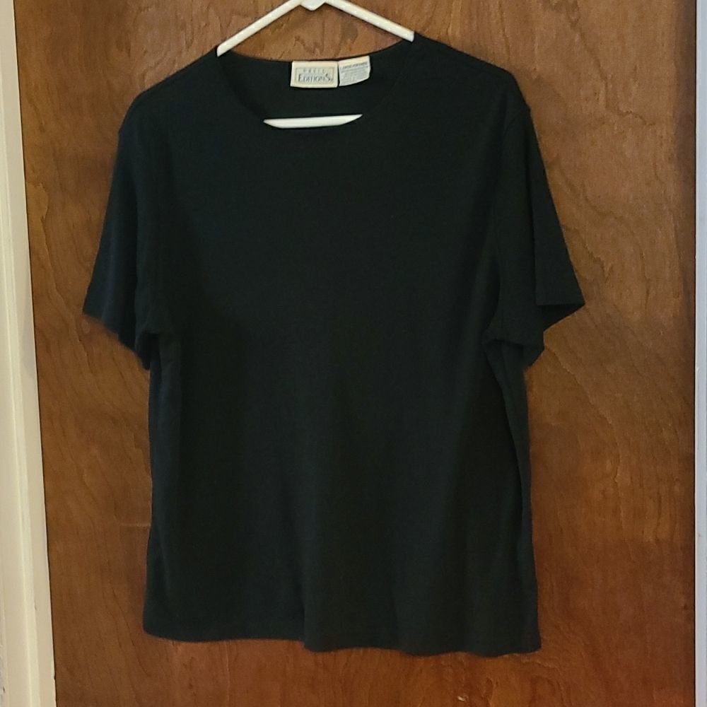 Large Basic Editions Short Sleeve Black Top